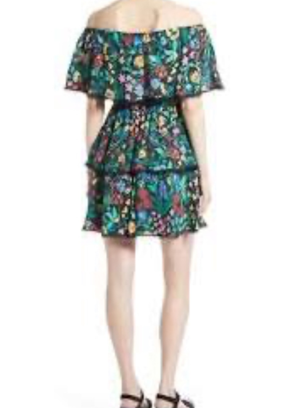 Alice + Olivia Tylie Tiered Novelty Floral Print Tiered Ruffle Strapless Dress - Picture 8 of 8